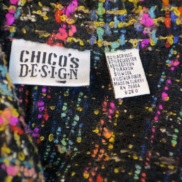 Chicos Boucle Tweed Multicolored Button up Blazer - Picture 4 of 4